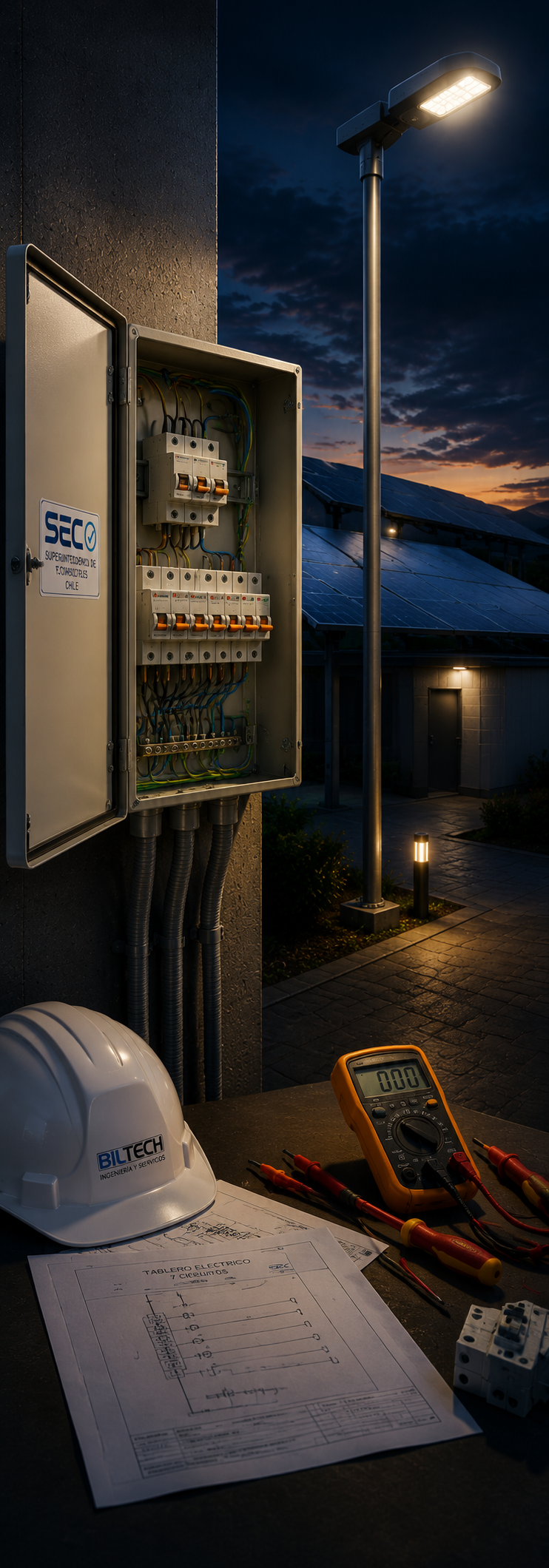 Tablero eléctrico industrial e instalación solar